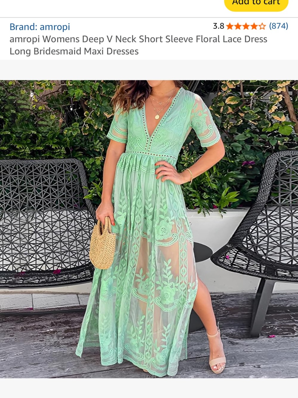Mint Green Lace V-Neck Maxi Dress
